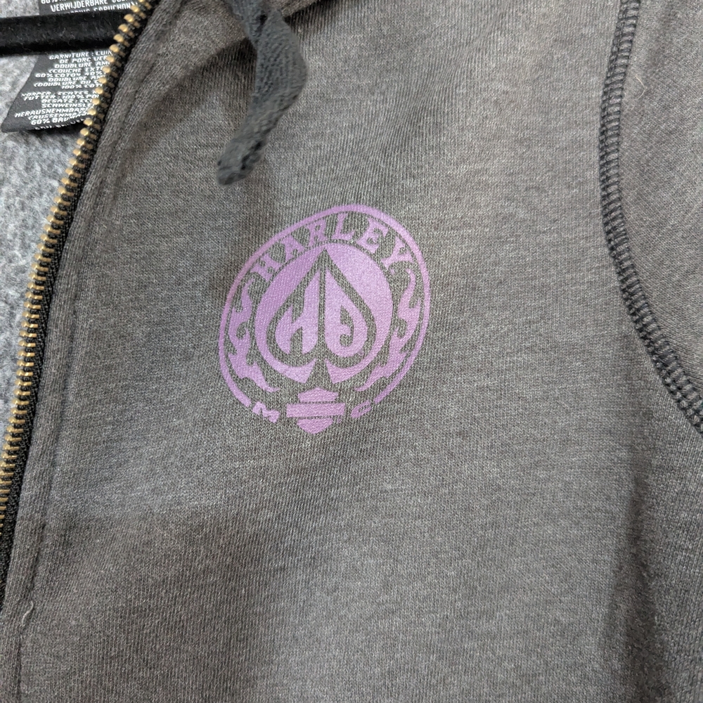 Harley Davidson Zip Hoodie with Purple Logo - Picture 2 of 4